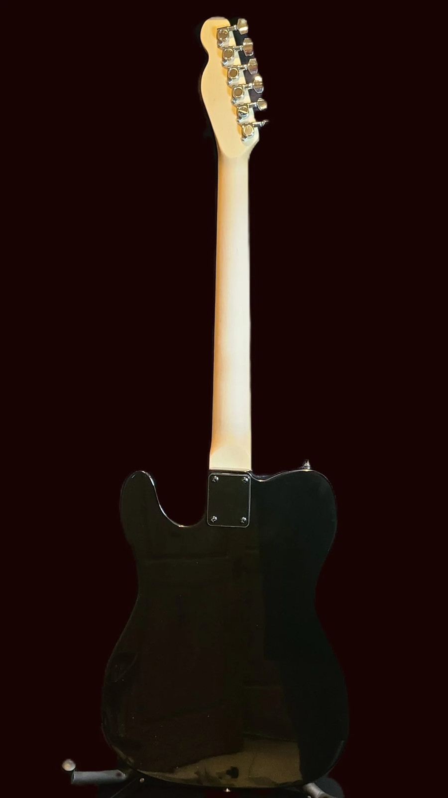 Telecaster Black White Pearlized Modern Saddle Closed Tuners Rosewood Neck