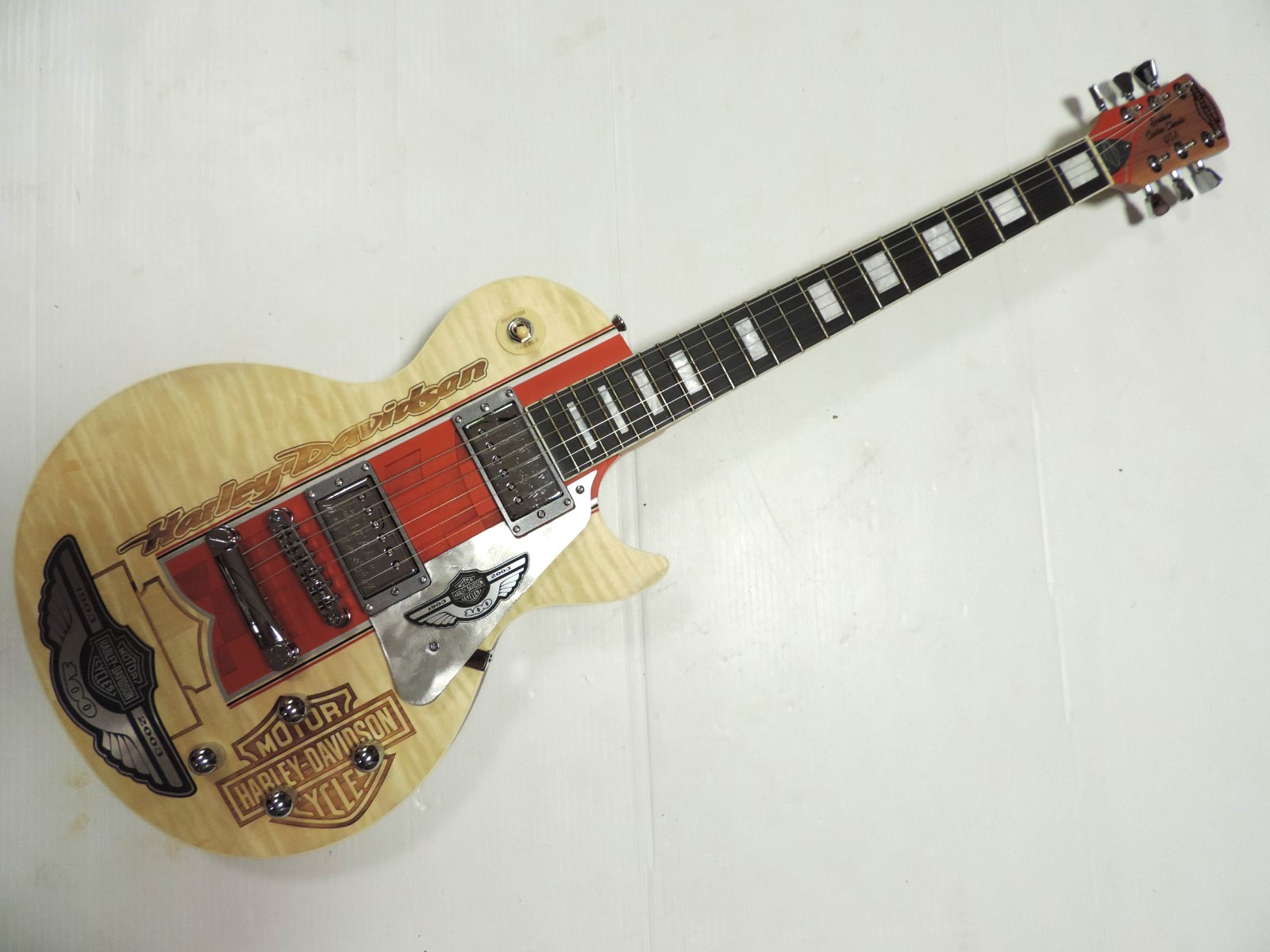DDCC USA LES PAUL HARLEY DAVIDSON 100 ANNIVERSARY ENGRAVED CUSTOM GUITAR W CASE