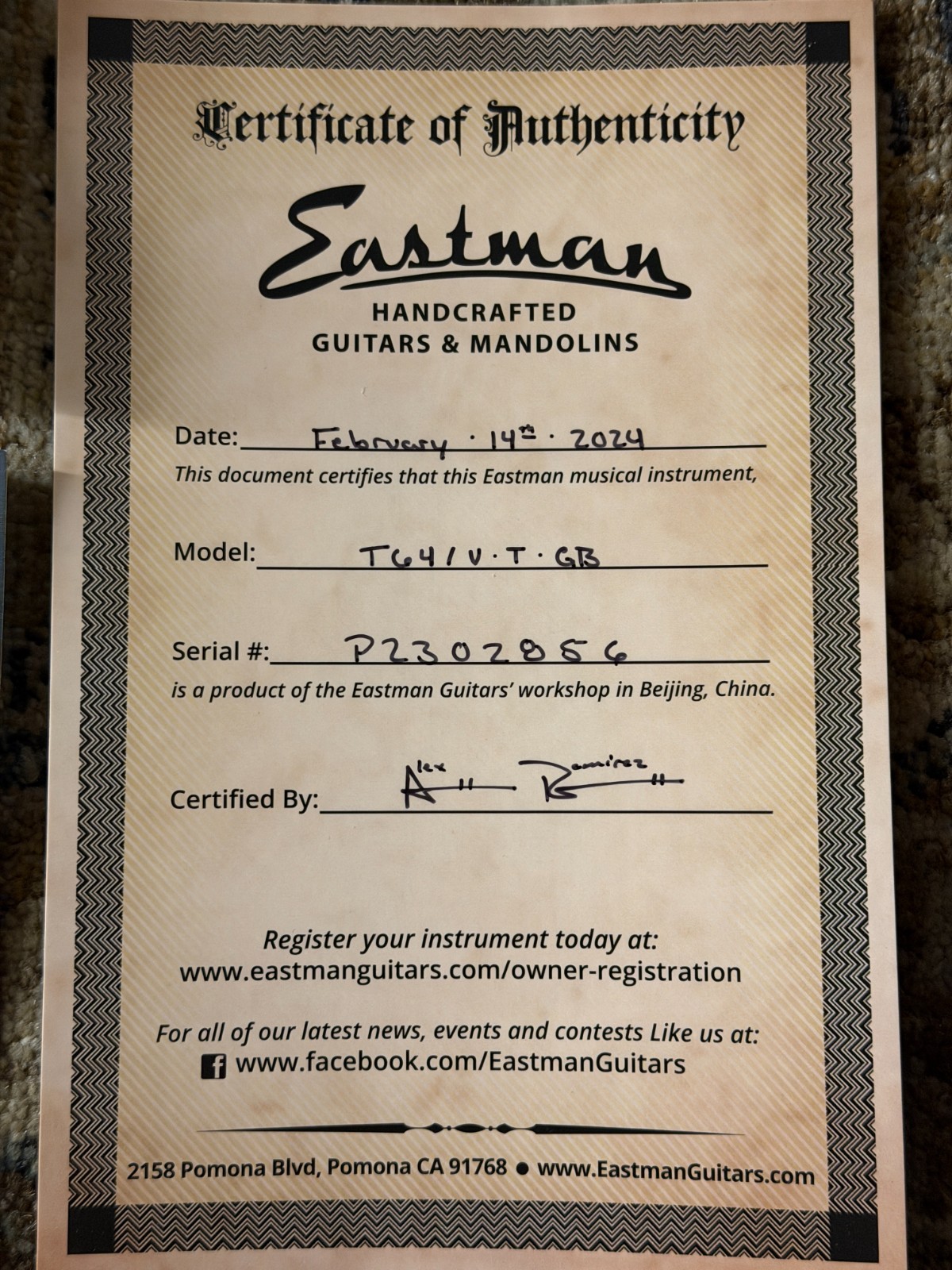 Eastman T64/V-T-GB in Goldburst w/ Lollar P90s, Hardshell Case & Pro Setup