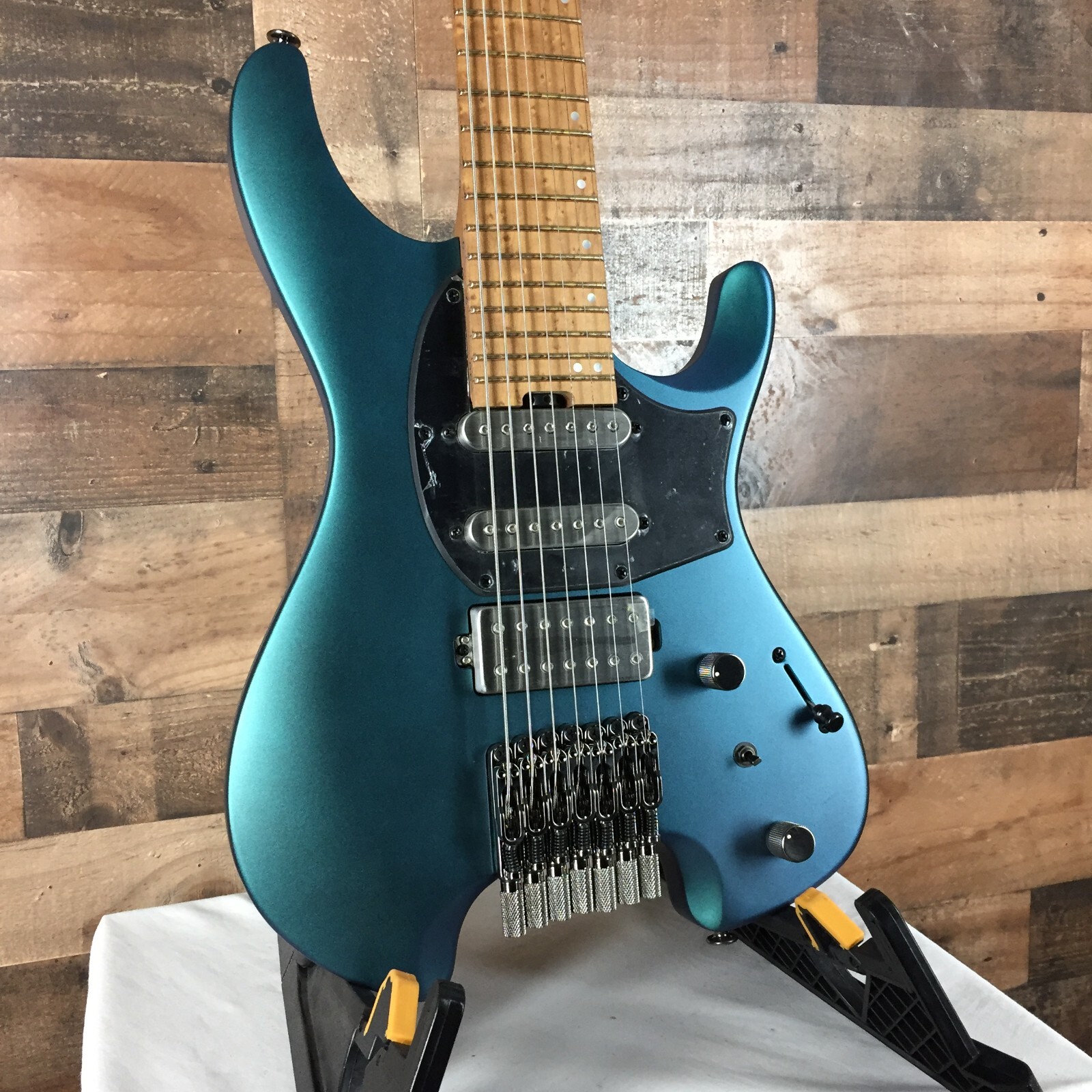 Ibanez Q547 7-String Electric Guitar, Blue Chameleon Metallic Matte, Gig Bag 083