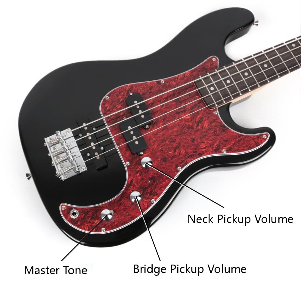 4strings electric pj bass sets with amplifier gigbag strap cable carpo in black