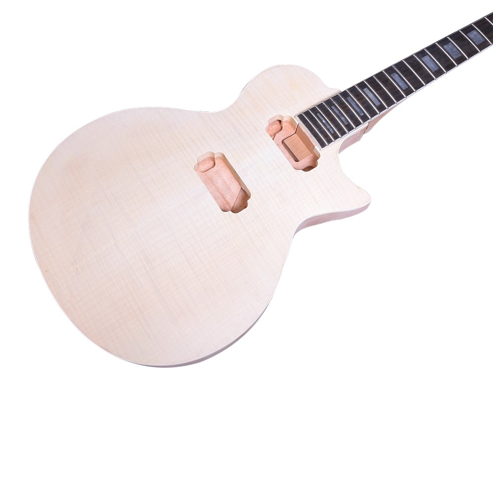 22 fret 24.75 Inches Flame Maple Electric Guitar Binding White Square Inlaid