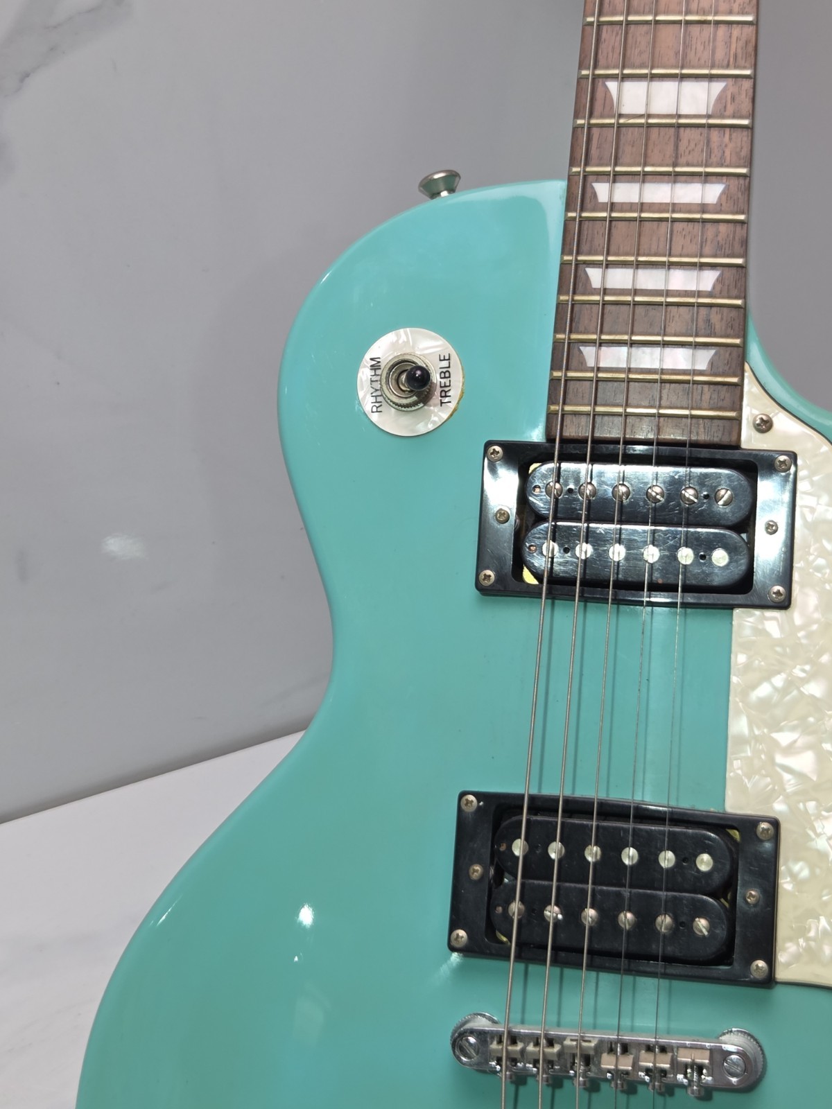 1990s Epiphone Les Paul Studio Turquoise Electric Guitar Vintage