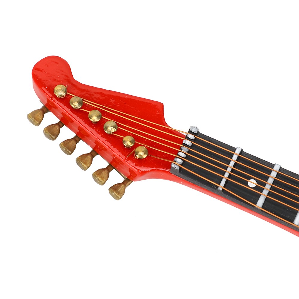 Miniature Red Electric Guitar Model Musical Instrument Crafts Ornament Gift