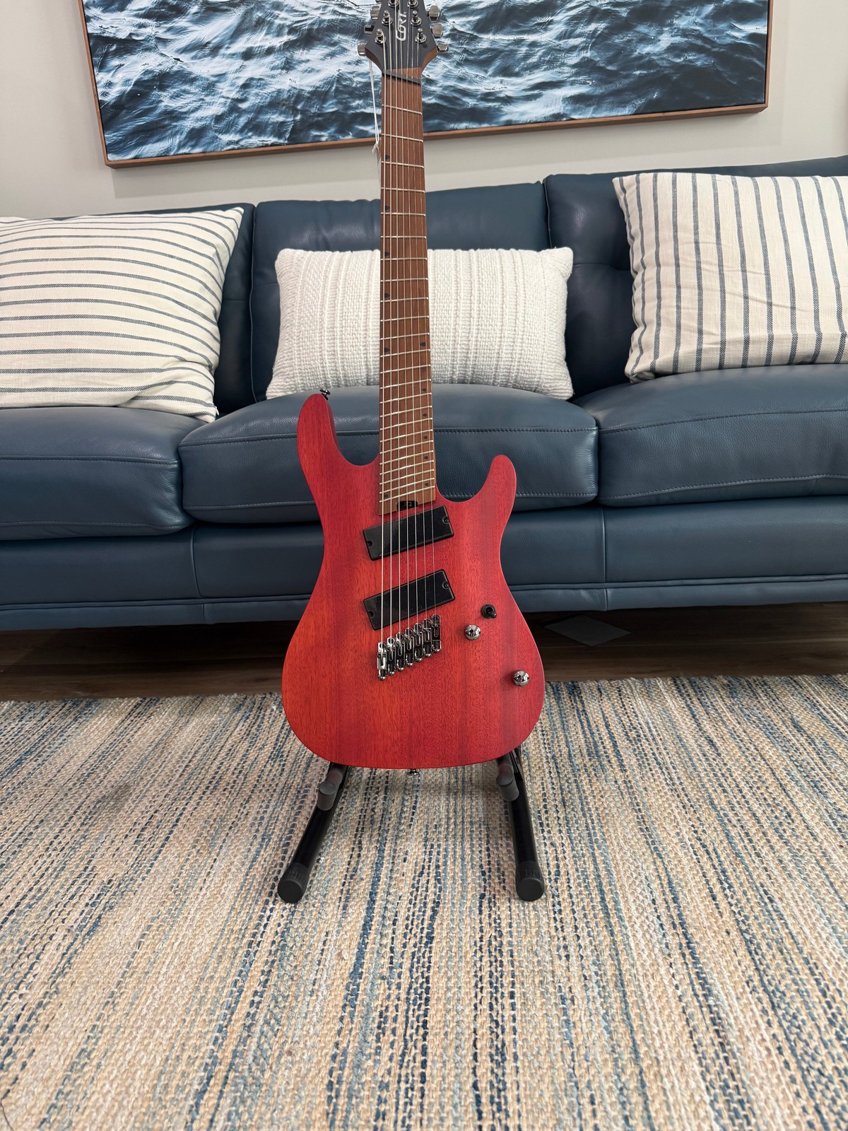 KX Series Multi-Scale 7-String Electric Guitar, Open Open Pore Mahogany