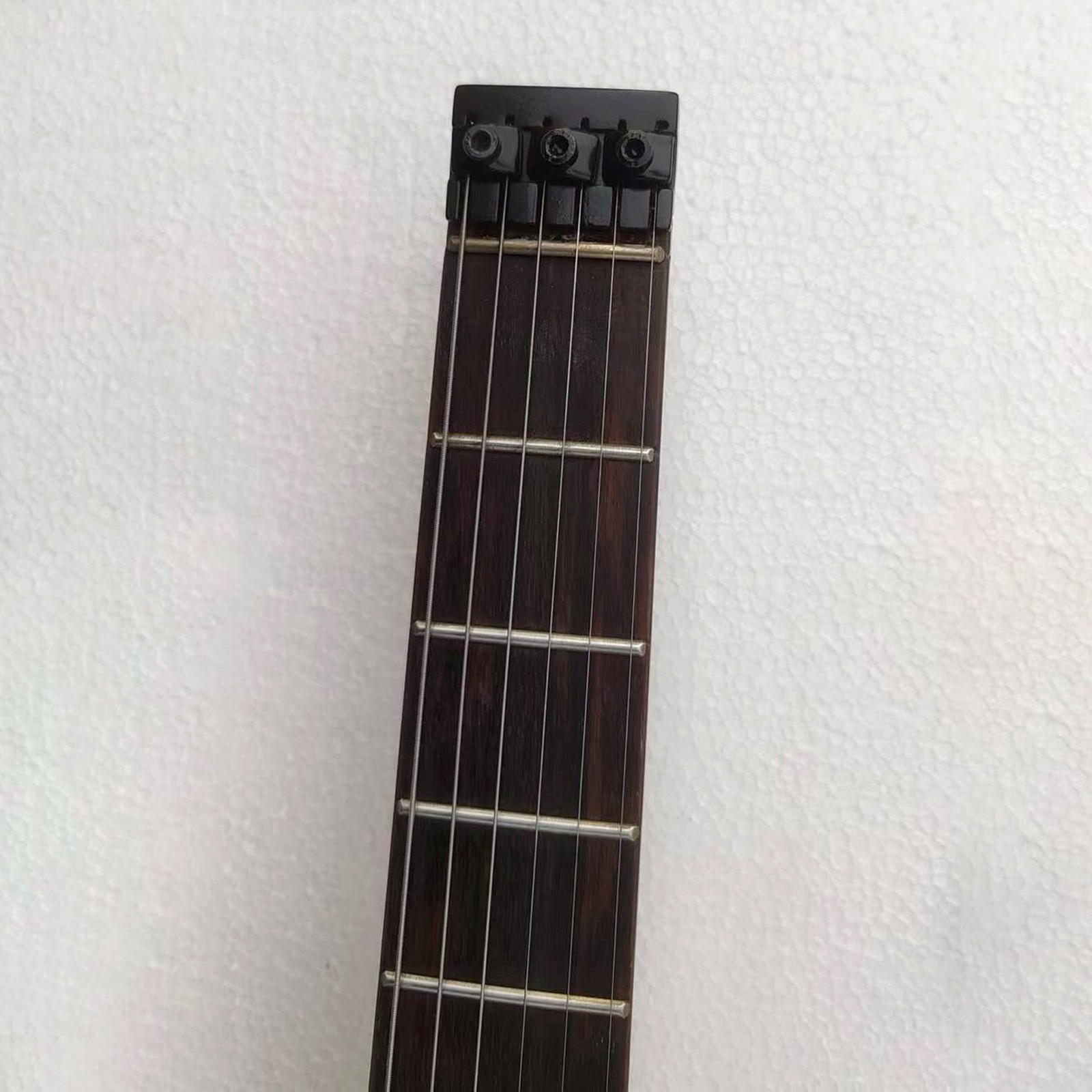 Headless Electric Guitar Tiger Maple N Through N Double F-Holes