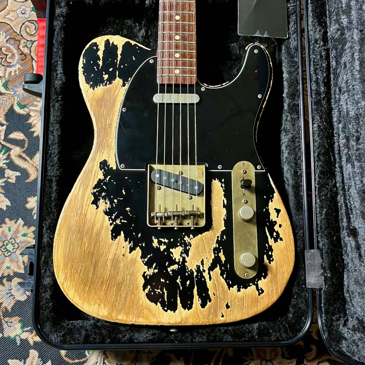 Xotic Xtc-1 Black Mh Super Heavy Aged Ash / 4A Roasted Flame Maple Rose Wood Saf