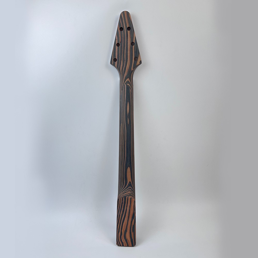 DIY Electric Guitar Kits Unfinished Set Neck Zebrawood V Shape Bridge FREE SHIP