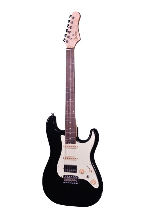 Crafter Solid Body S Style Guitar Modern Sera Series, Bag, Cosmic Black Finish