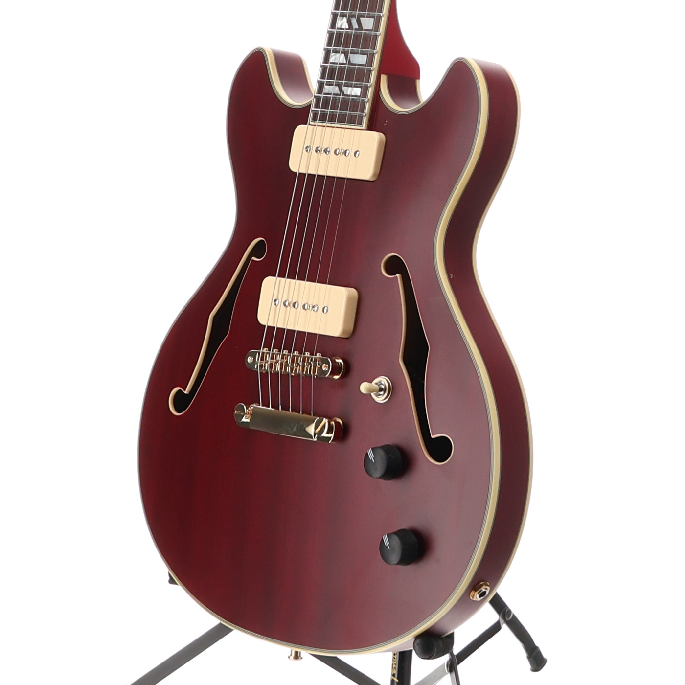 D’angelico Deluxe Mini DC, P90s – Satin Trans Wine (RC4) (00169)