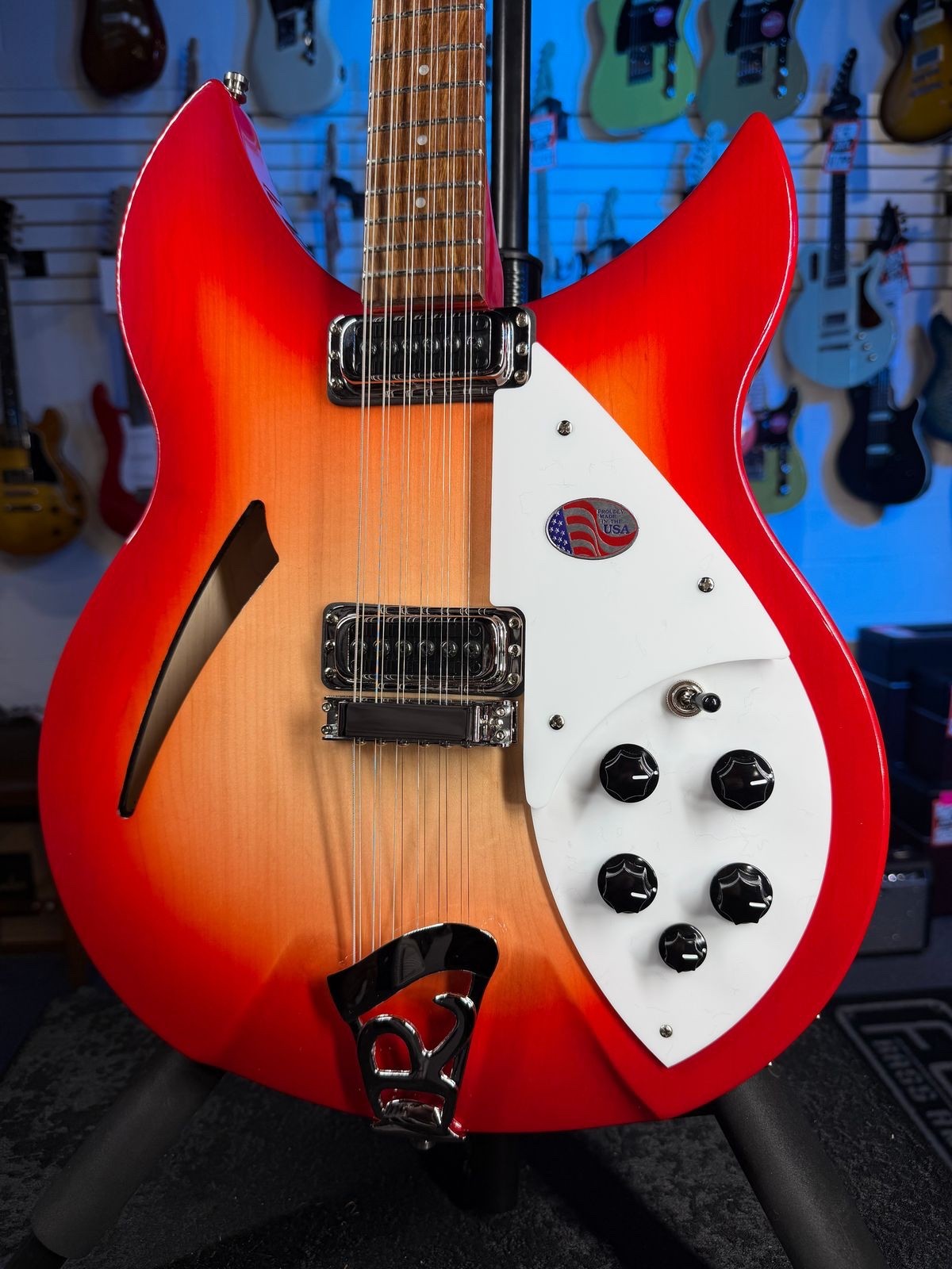 Rickenbacker 330/12 Fireglo Semi-Hollow Electric Guitar, with Ric Case, 706