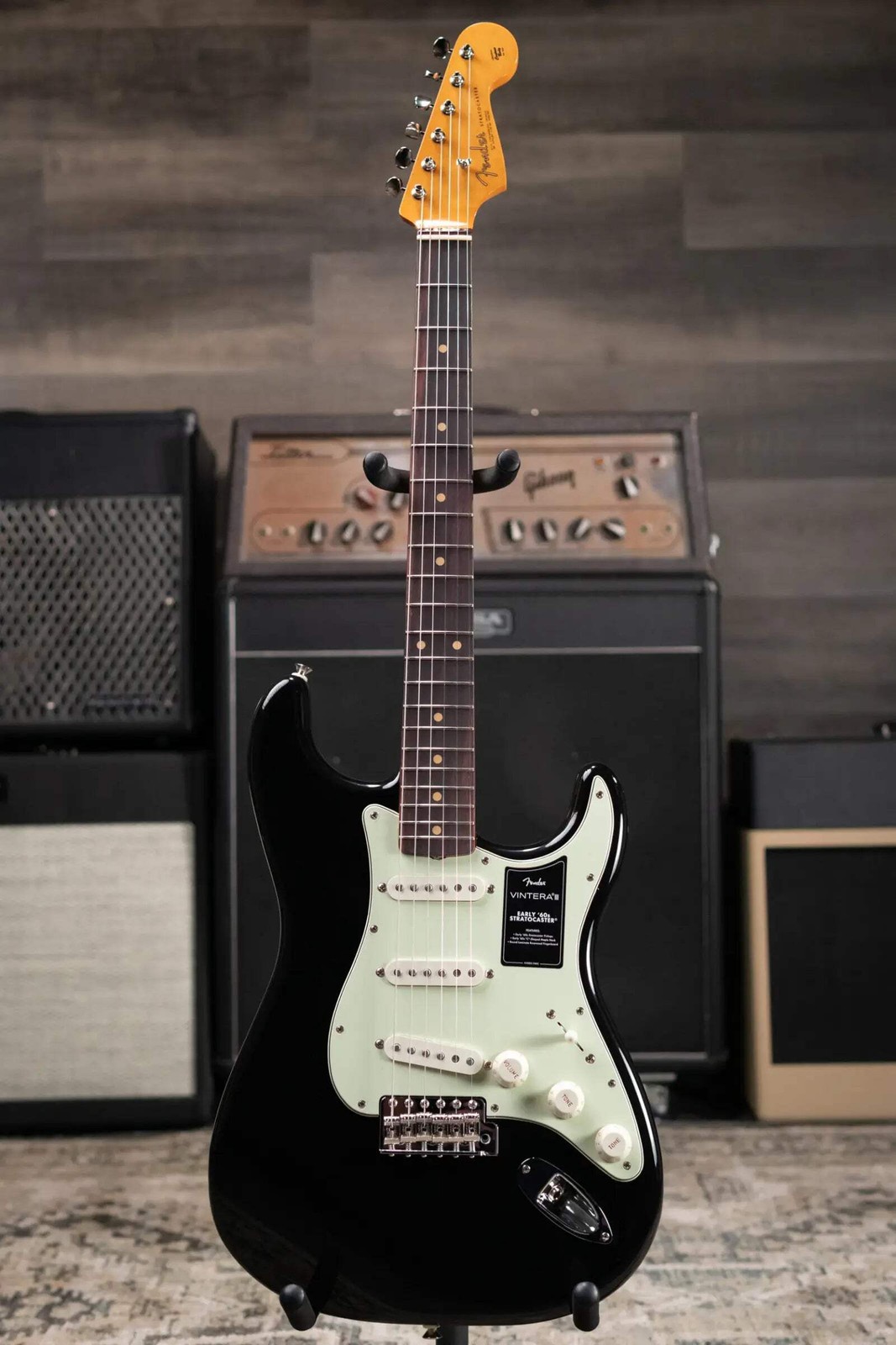 Fender Vintera III Early ’60s Stratocaster Electric Guitar – Black with Gig Bag
