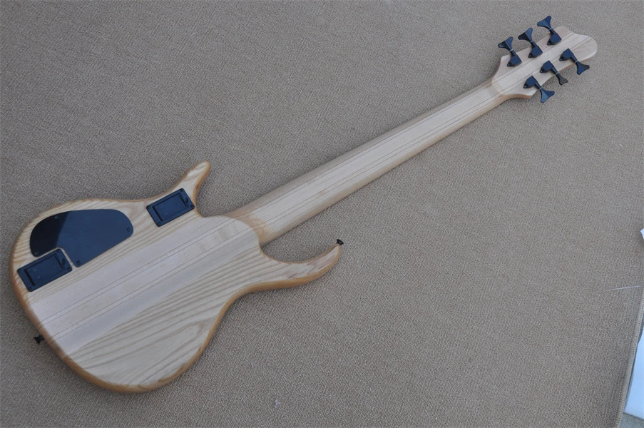 6-String Neck-Through Multiscale Electric Bass Flame Maple Veneer Customizable
