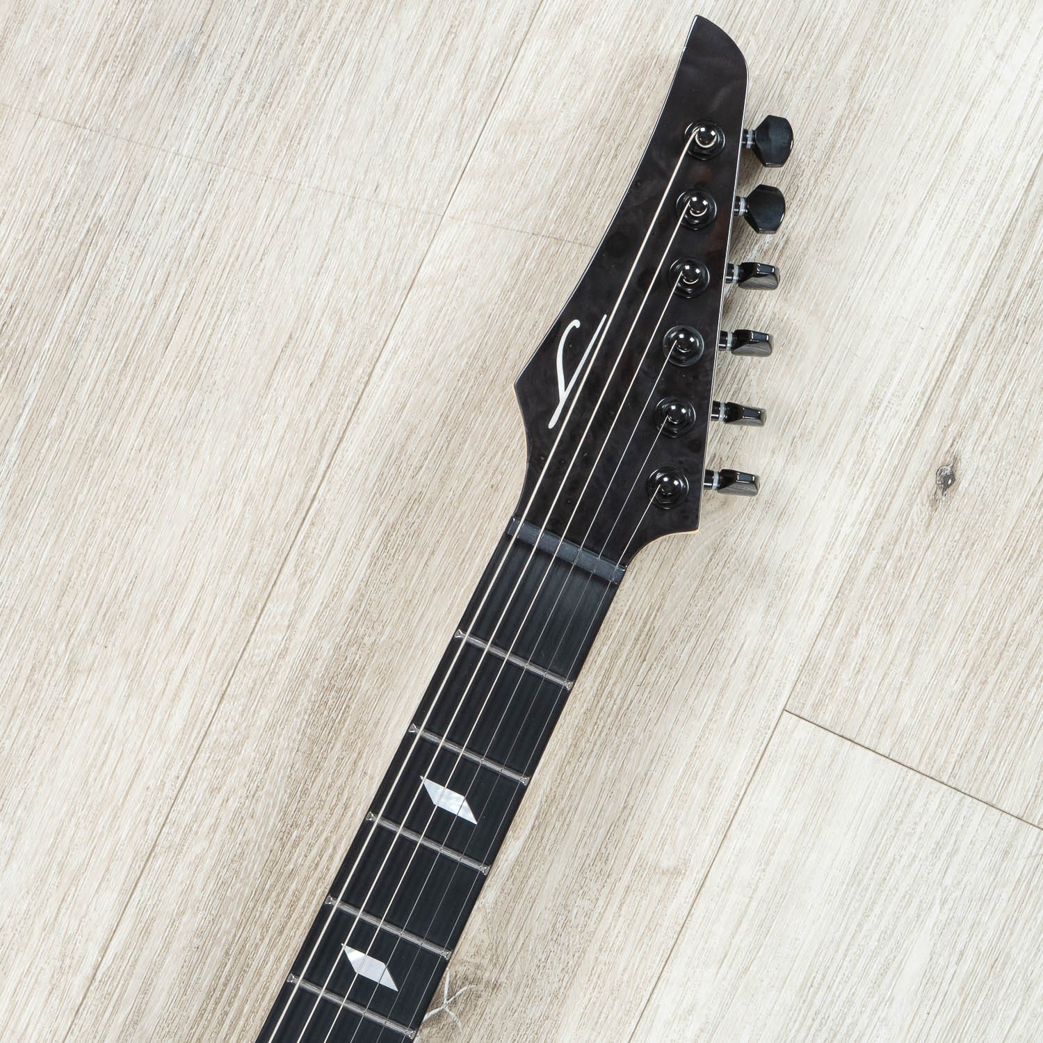 Mint Legator N6SS Ninja 6 Super Shred Guitar, Ebony Fretb, High Gloss Blk Burl