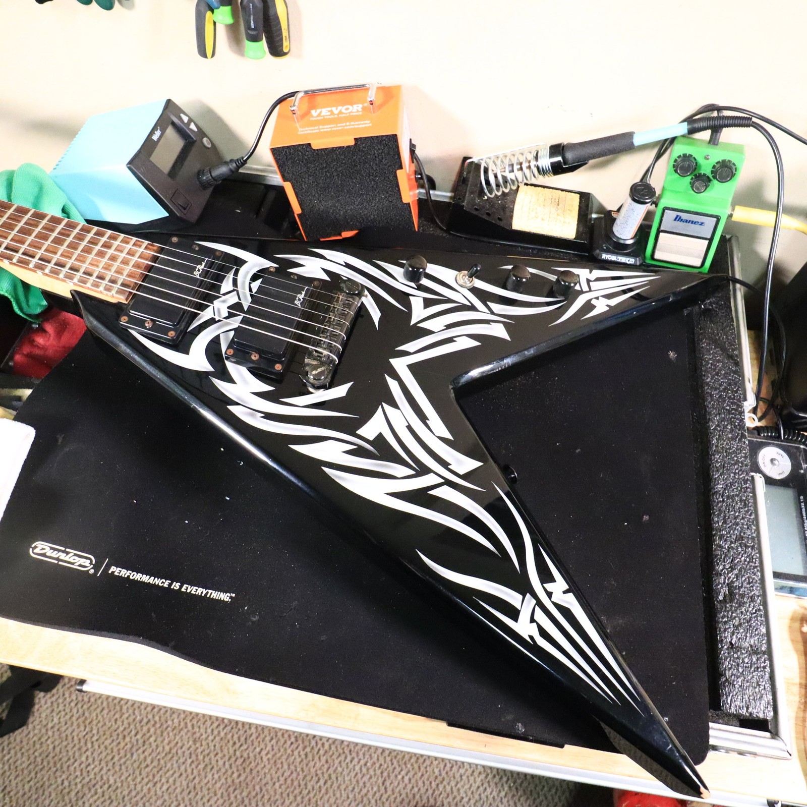 BC Rich Kerry King Signature KKV Tribal Flame Flying V Electric Guitar
