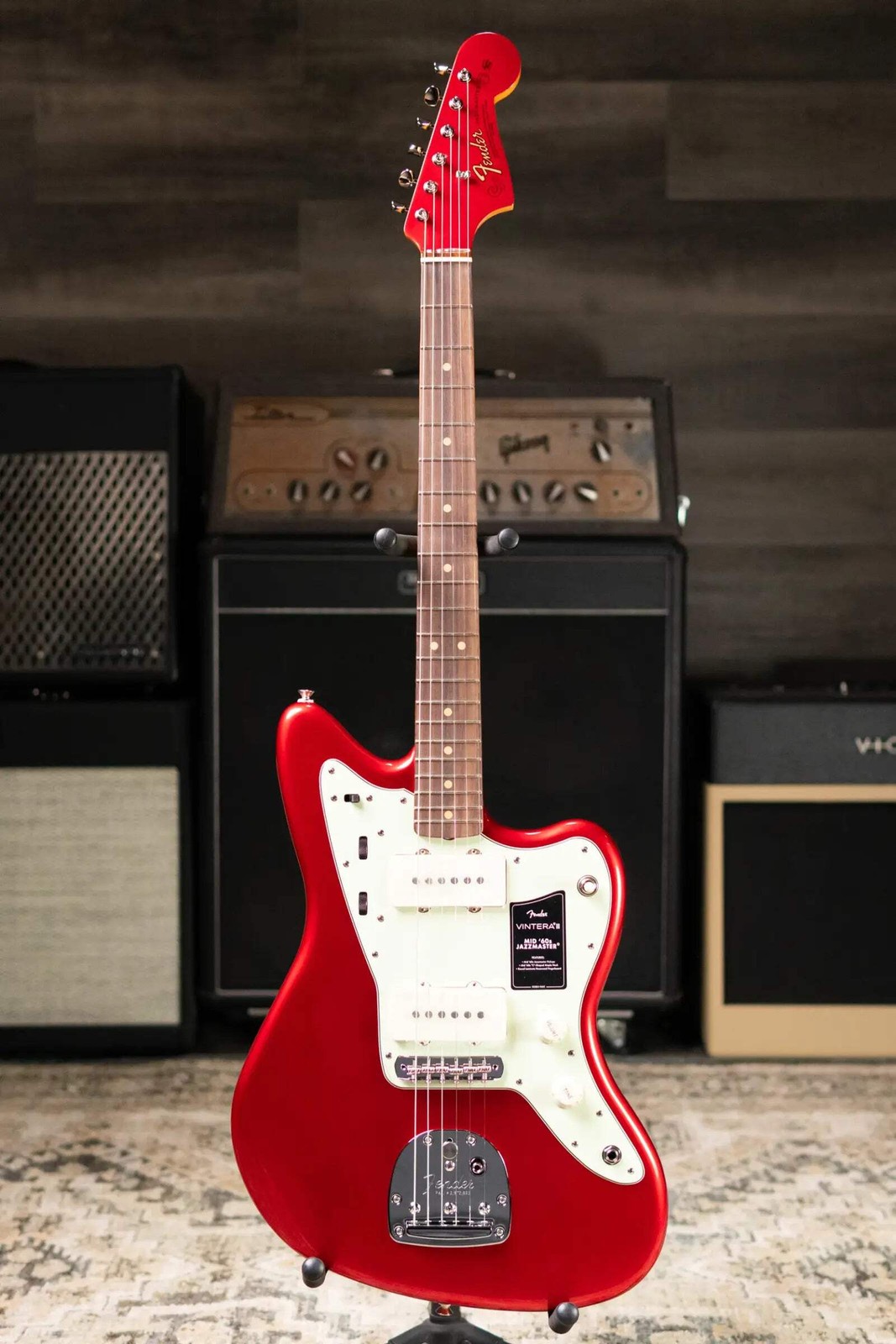 Fender Vintera III Mid ’60s Jazzmaster Electric Guitar – Candy Apple Red with Gi