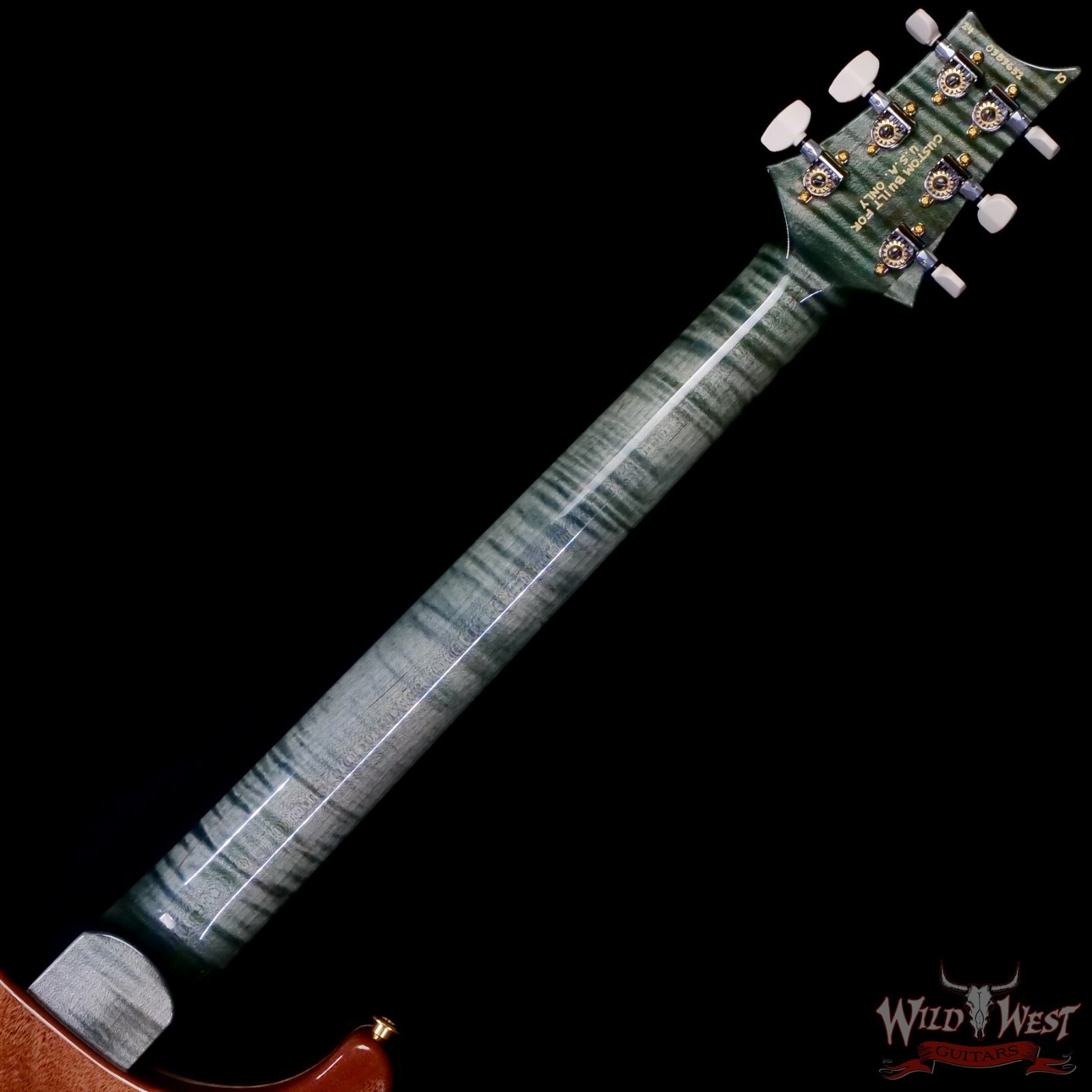 Paul Reed Smith PRS Wood Library 10 Top Modern Eagle V Flame Neck Trampas Green