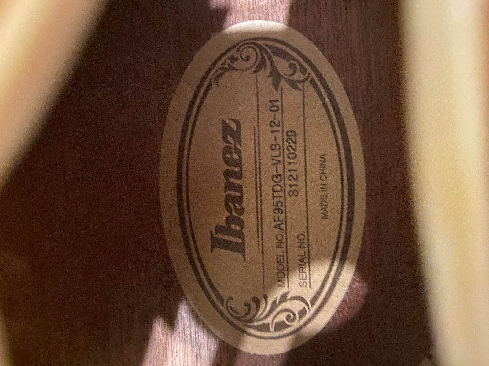 Ibanez Artcore Model AF95TDG-VLS-12-01