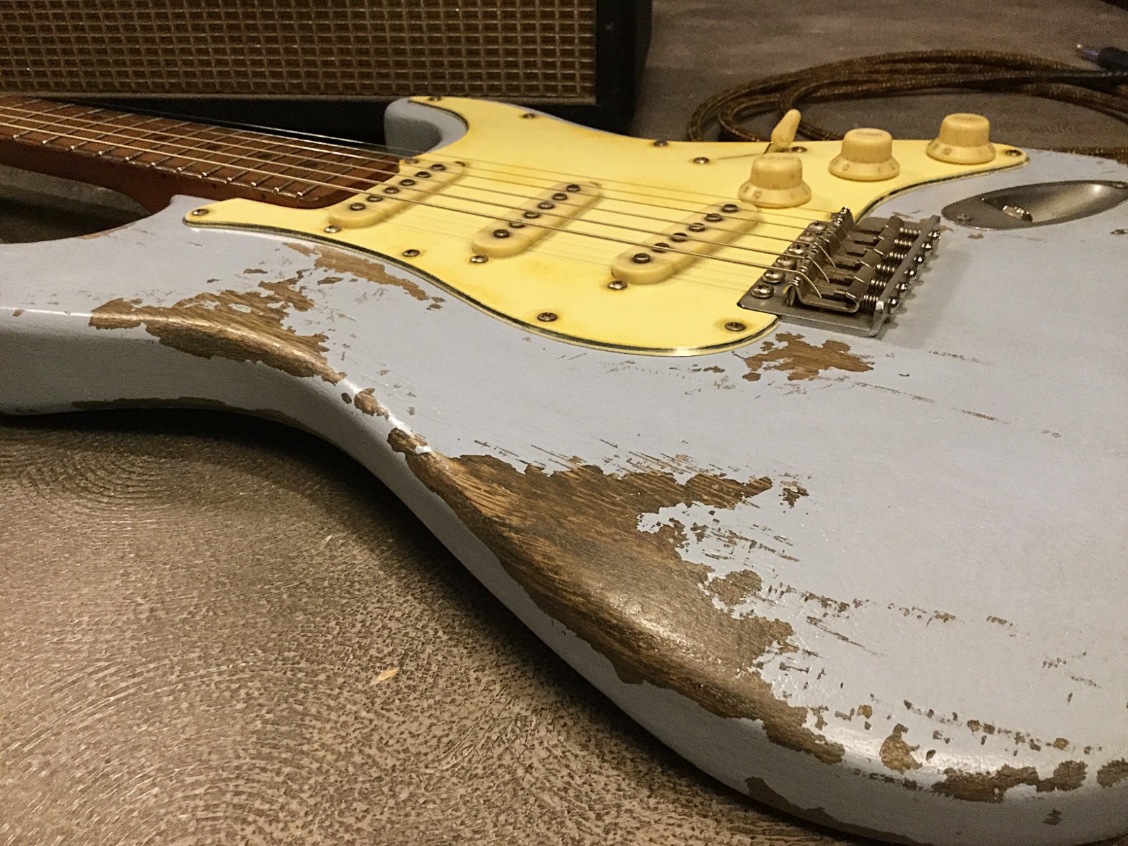 USA Relic Electric Guitar Road Worn Blue Mist by Nate’s Relic Guitars