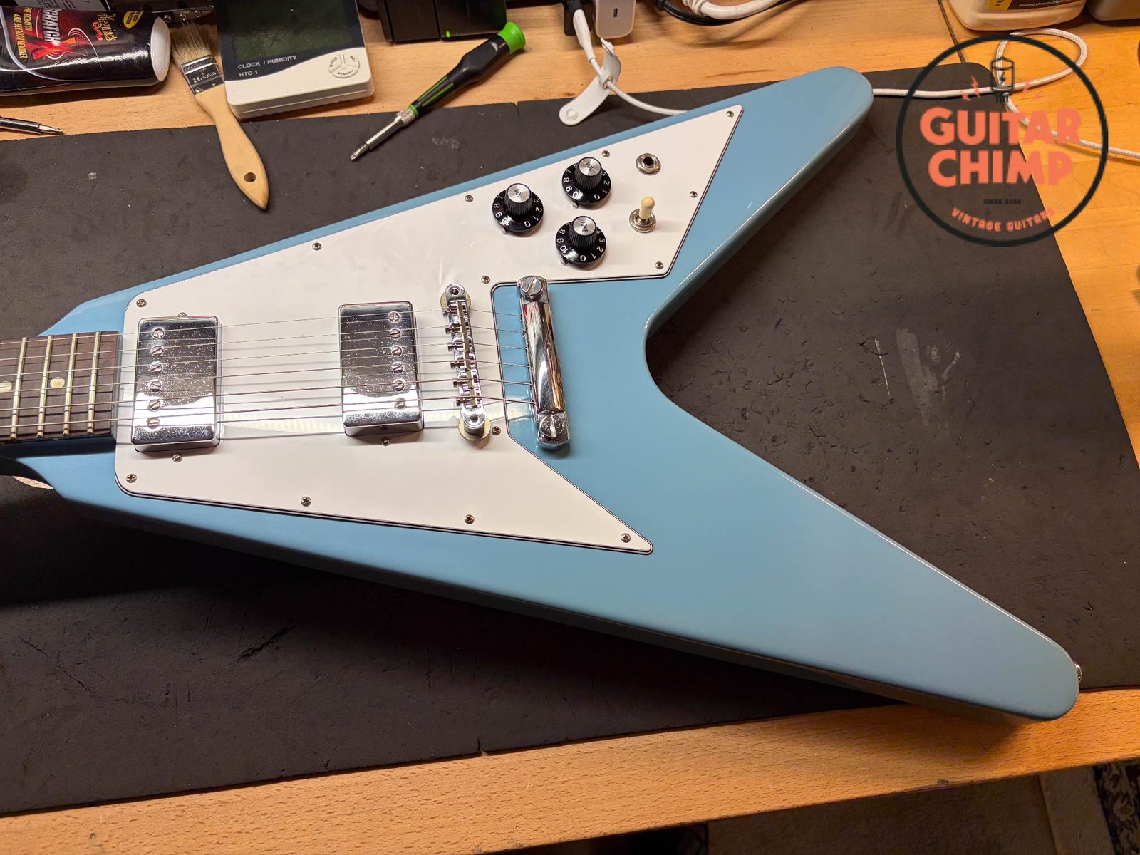 2023 Gibson Custom Shop Limited Run 70s Flying V VOS Maui Blue OHSC COA