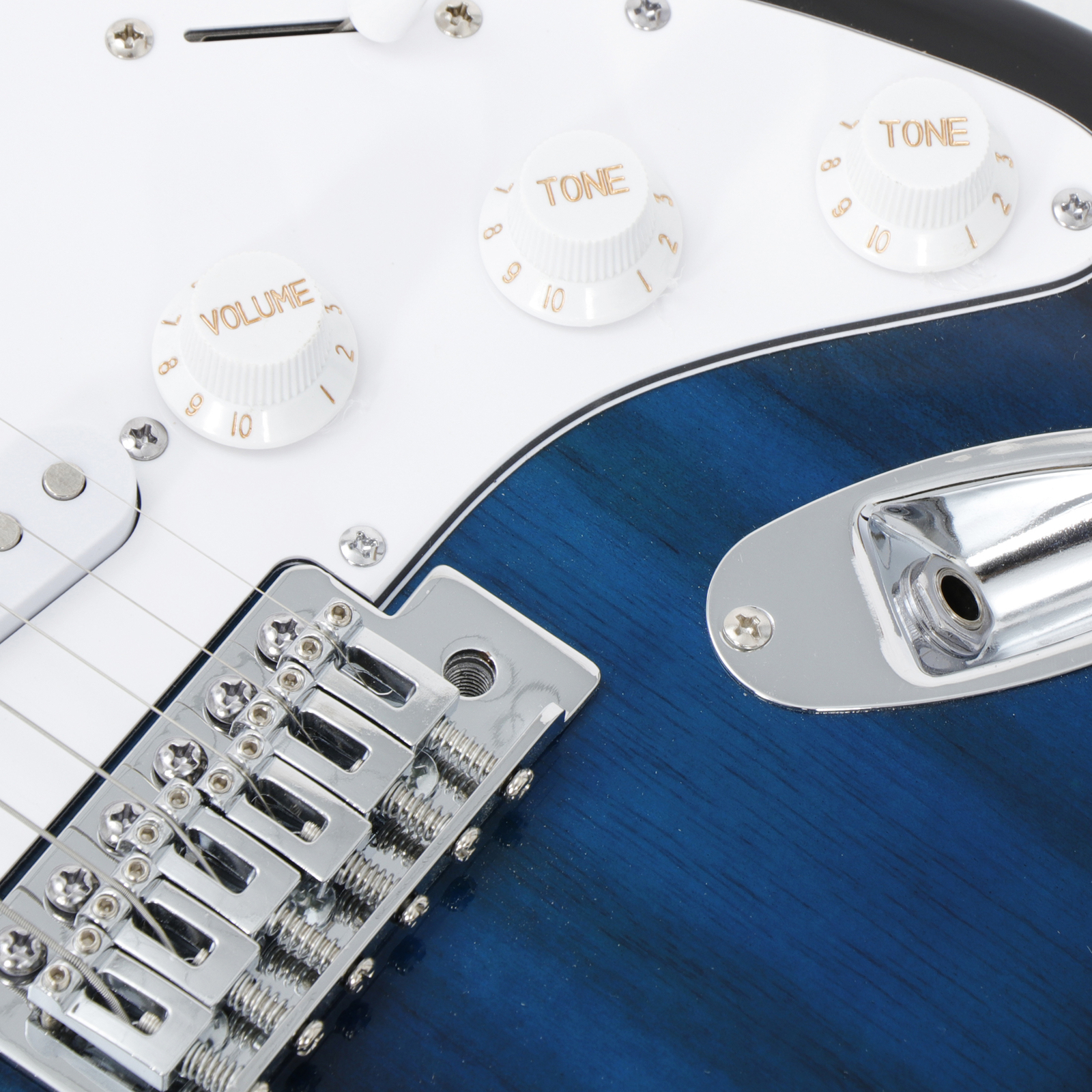 Electric Guitar Full Size Blue with Amp Case and Accessories Pack Beginner