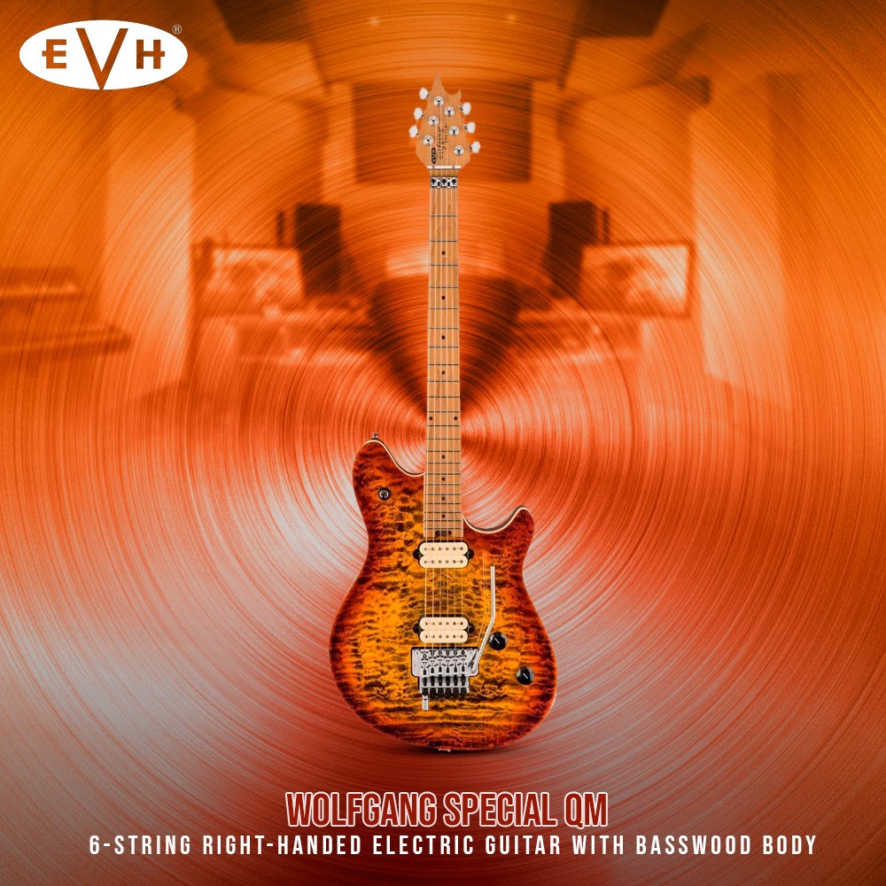 EVH Wolfgang Special QM 6 String Right Handed Tiger Eye Glow Electric Guitar