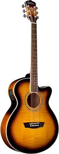 Washburn EA15 Festival Series Mini Jumbo Cutaway Acoustic Electric Guitar.