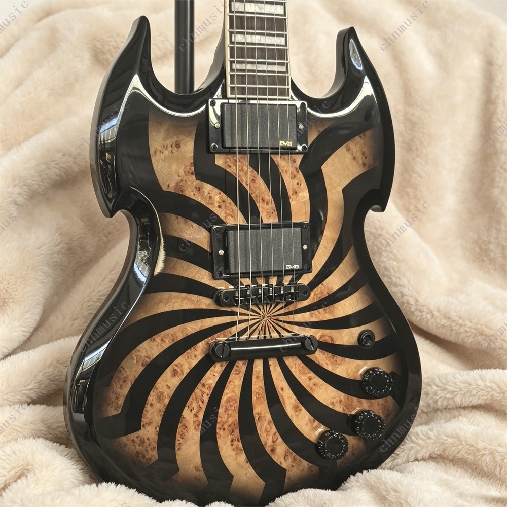 Buzzsaw Barbarian Solid Electric Guitar Stainless Rounded Fret Edge Charcoal