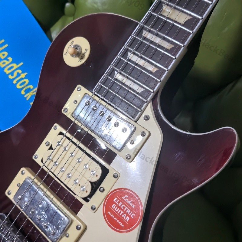 Electric Guitar Wine Red Finish HH Gold Hardware Bone Nut Stainless Rounded Fret