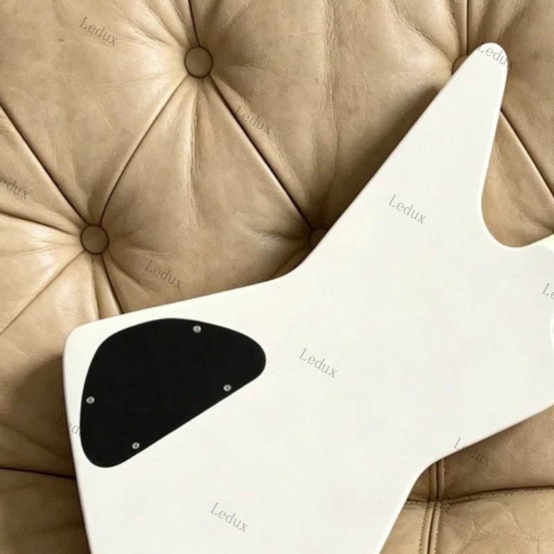 Ledux Solid Electric Guitar Rosewood Fingerboard Stainless Fret HH Pickup White
