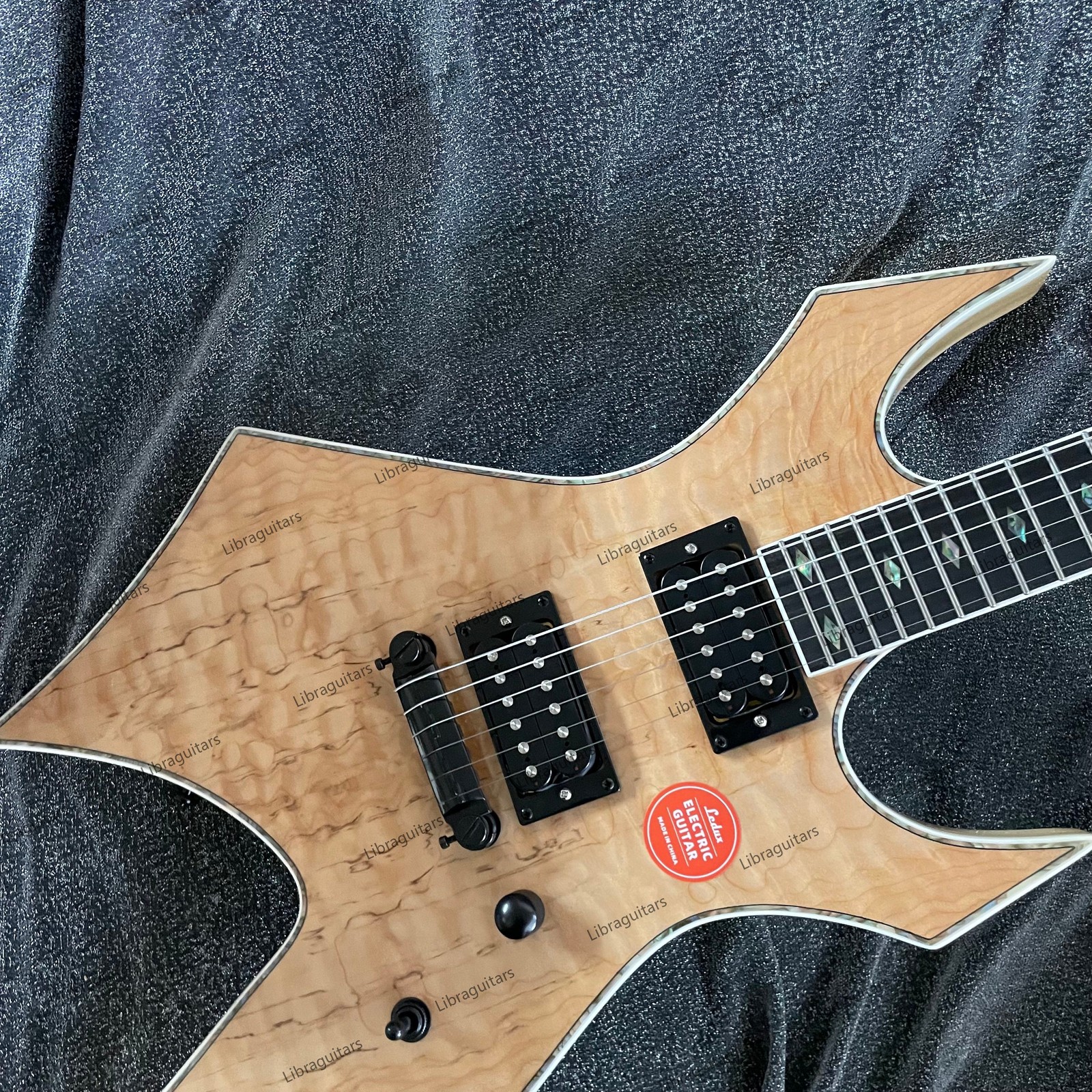 Electric Guitar Bone Nut Stainless Rounded Fret Edge Spalted Maple Top Veneer