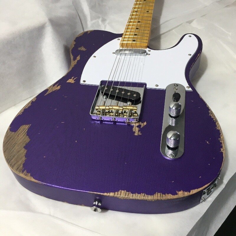 Aged style TL metallic purple 50s Electric Guitar Maple Neck for beginner
