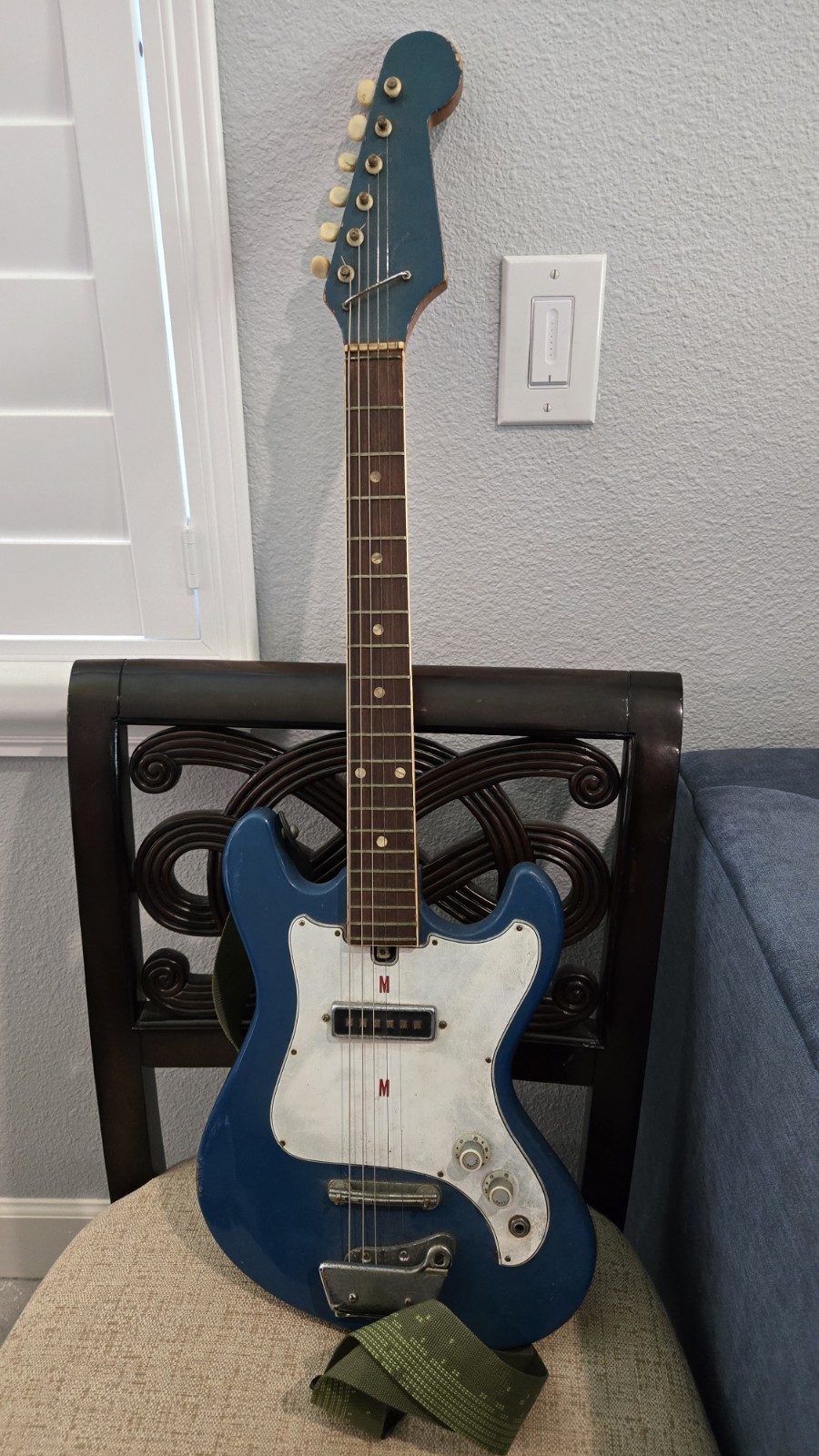 Vintage 1960s Kawai Telstar Electric Guitar Blue MIJ Japan Working