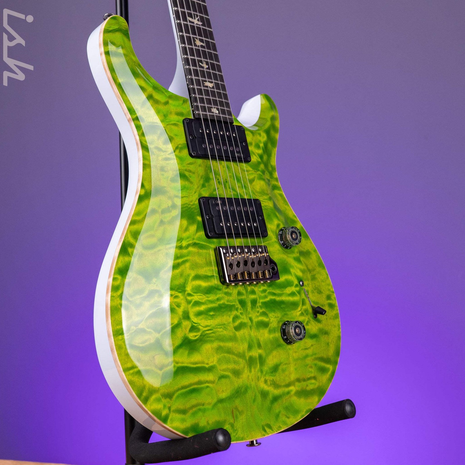 PRS Custom 24 Quilt Artist Top Eriza Verde Green with White Back Custom Color