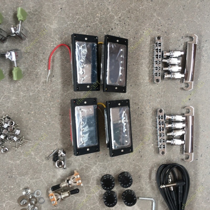 Unfinished Double Neck DIY 6+12 String Electric Guitar Kit 4H Pickups 22 Frets