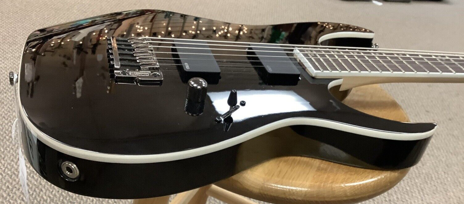 Ibanez RGIB21BK RG Iron Label Electric Baritone Guitar w/ EMG Tuned B-B Black