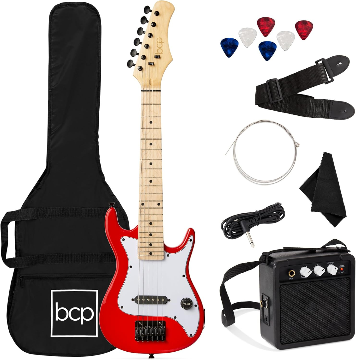 30In Kids Electric Guitar Beginner Starter Kit W/ 5W Amplifier, Strap, Gig Bag,