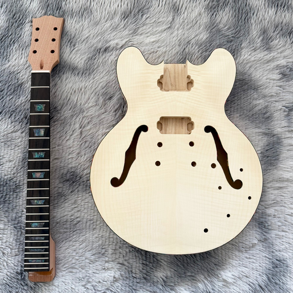 DIY Semi-Hollow Electric Guitar Kit 335 Unfinished Build Full Set CR Part