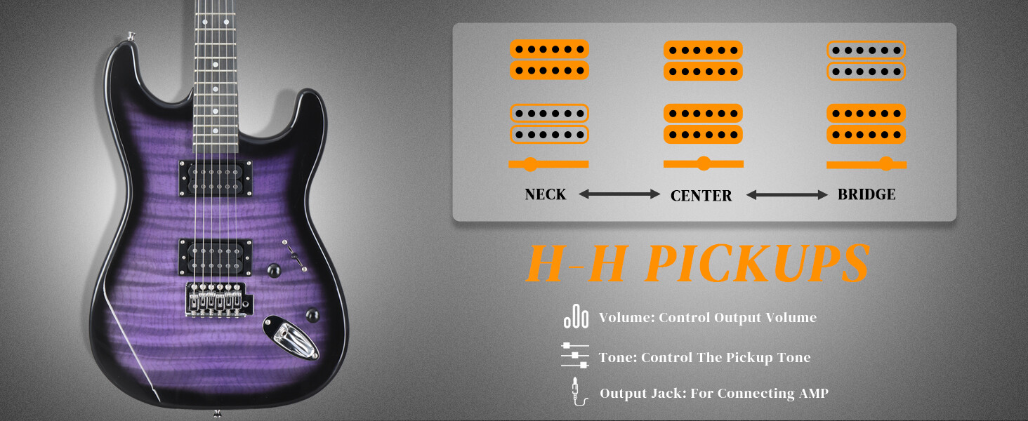 Ktaxon 39in KST Electric Guitar HSH Pickups School Band With 20W Amp