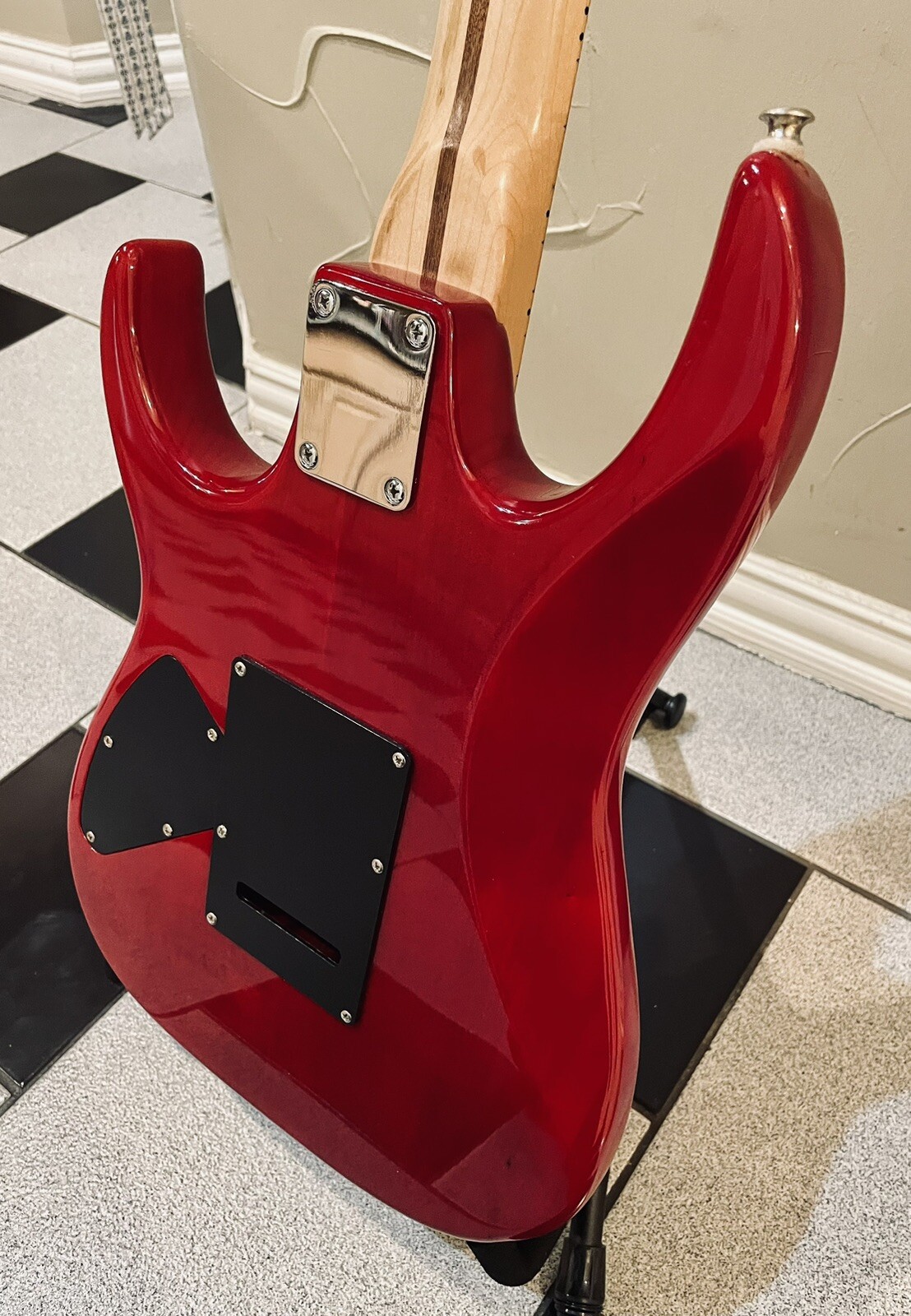 1993 Ibanez XT 170 Super Strat Guitar HSH Maple Body Trans Red Grover Tuners