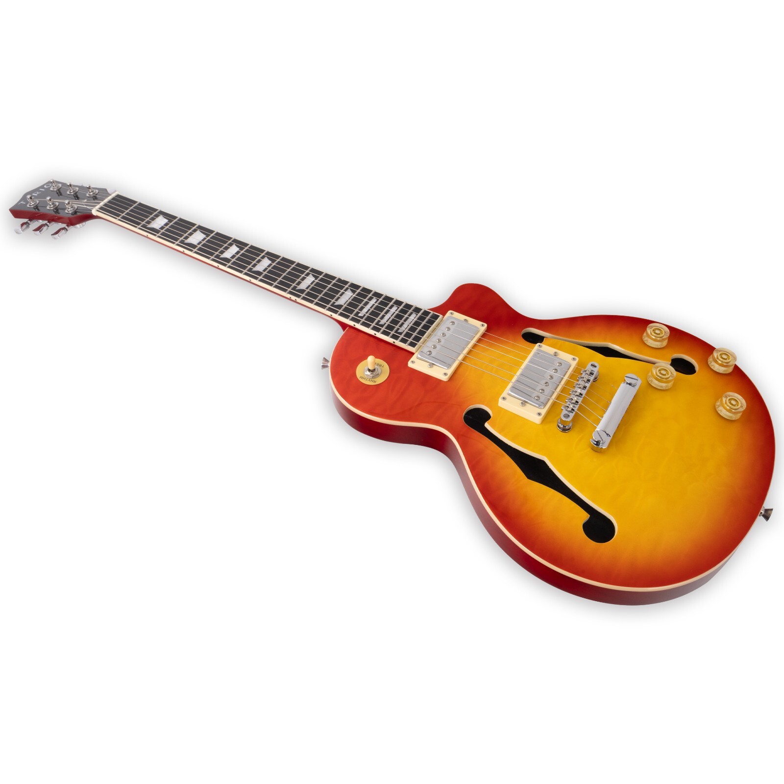 ( Switch Issue) E. Guitar Hollow body quilted maple top Okoume Body Maple Neck