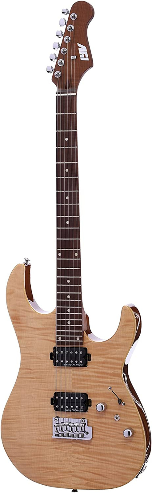 IYV 6 String Semi-Hollow-Body Electric Guitar, Right, Natural (IJZ-500 NA)