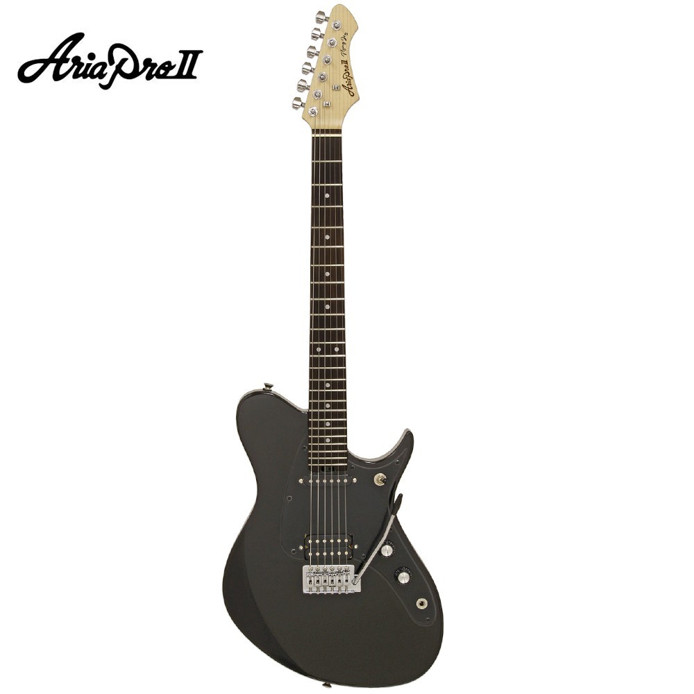 Aria Pro II J Series Poplar Solid Body Electric Guitar Black JET-1-BK