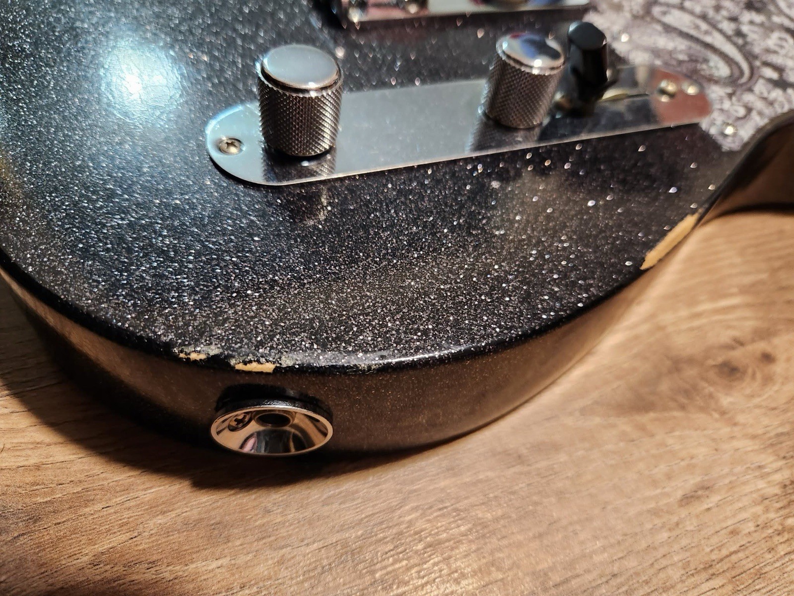 Fender Brad Paisley Road Worn Partscaster Electric Guitar Black Sparkle