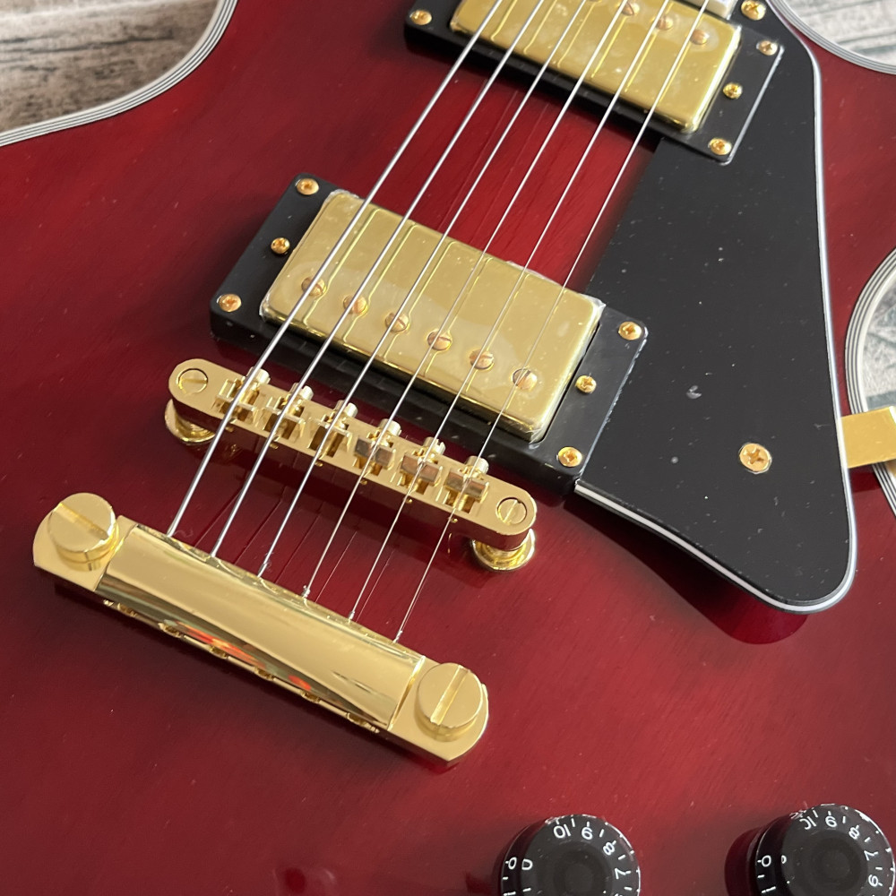 Hot selling Wine Red electric guitar gold color hardware free shipping