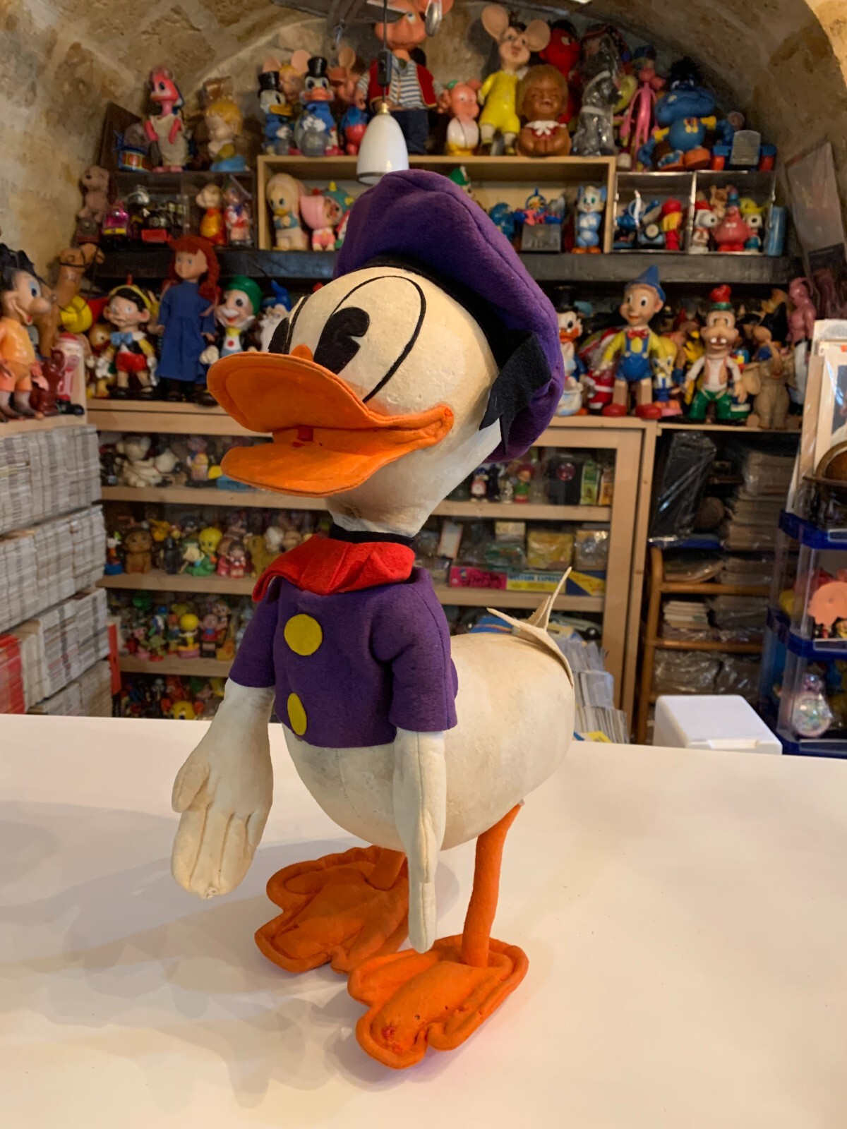 VINTAGE LARGE 17″ TOY DOLL FELT DONALD DUCK PANNOLENCI LENCI DISNEY LARS CRESBA
