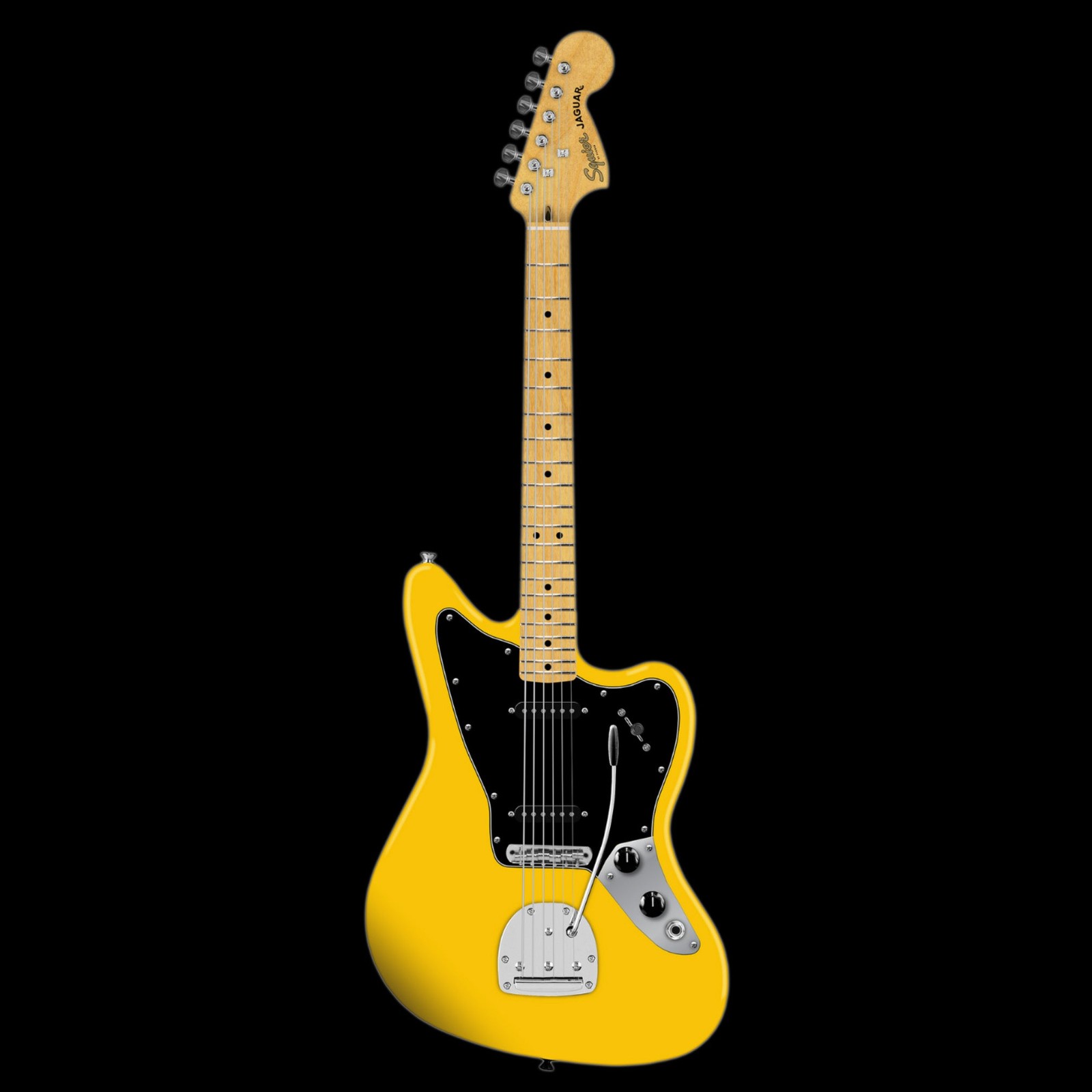 Squier FSR Affinity Jaguar Graffiti Yellow Electric Guitar