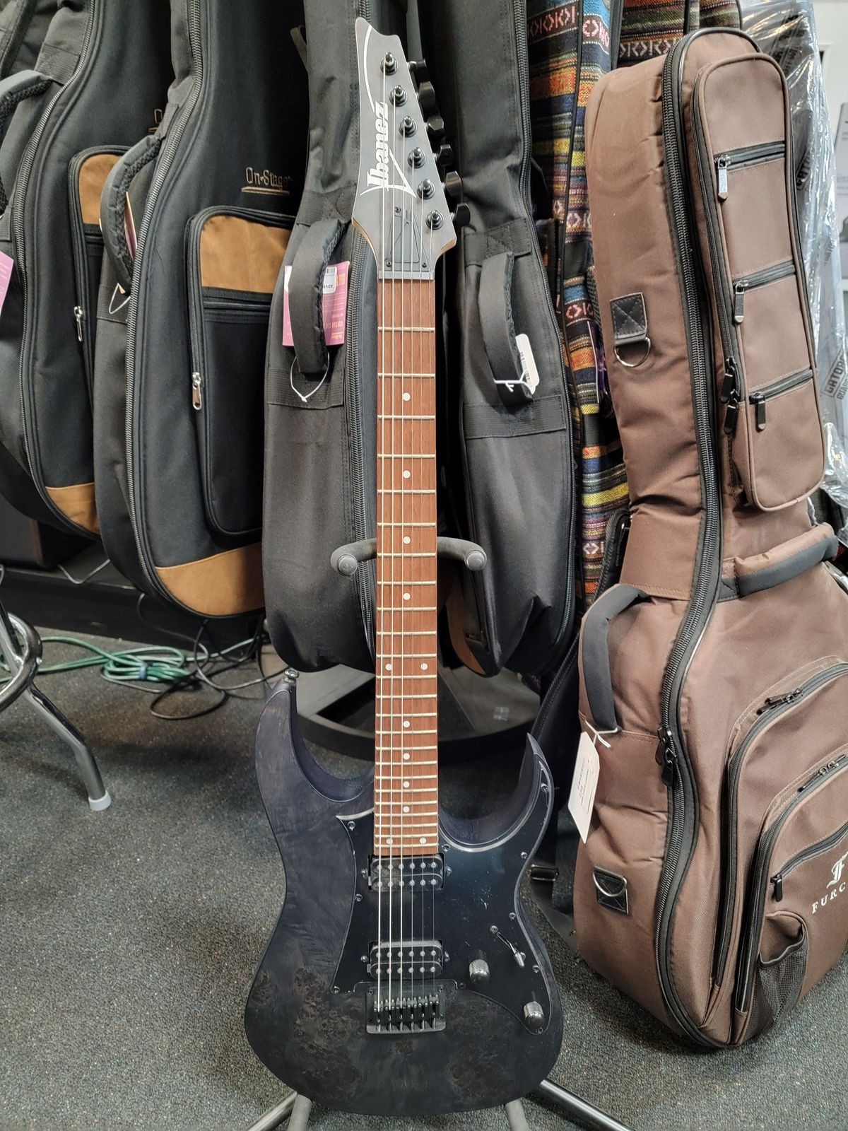 Ibanez RGR431PB Poplar Burl Top Charcoal Gray Flat Shredder! Free Shipping!