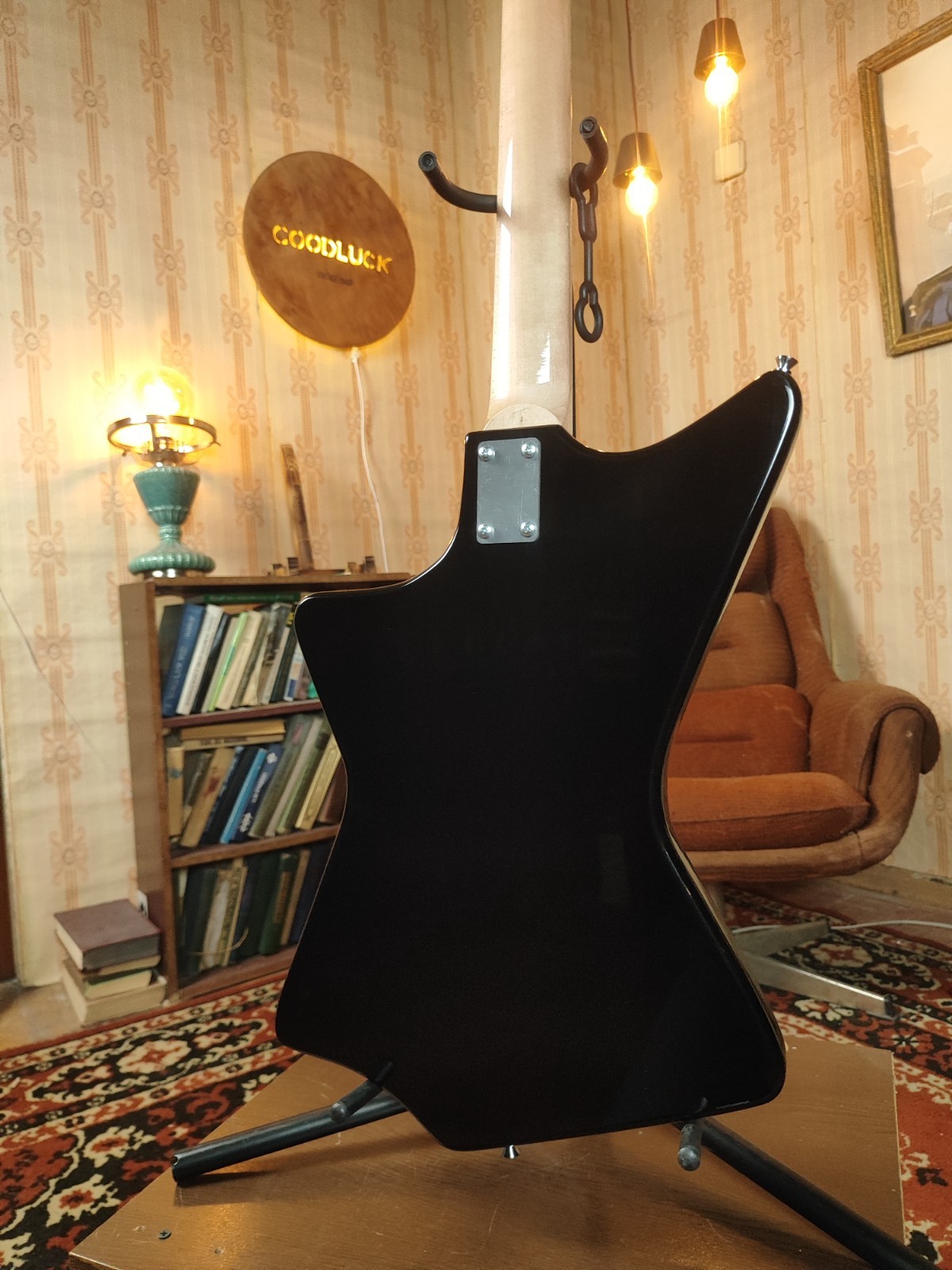 Krunk Ani Style Black Custom Guitar Soviet Era Reissue Rare USSR Retro