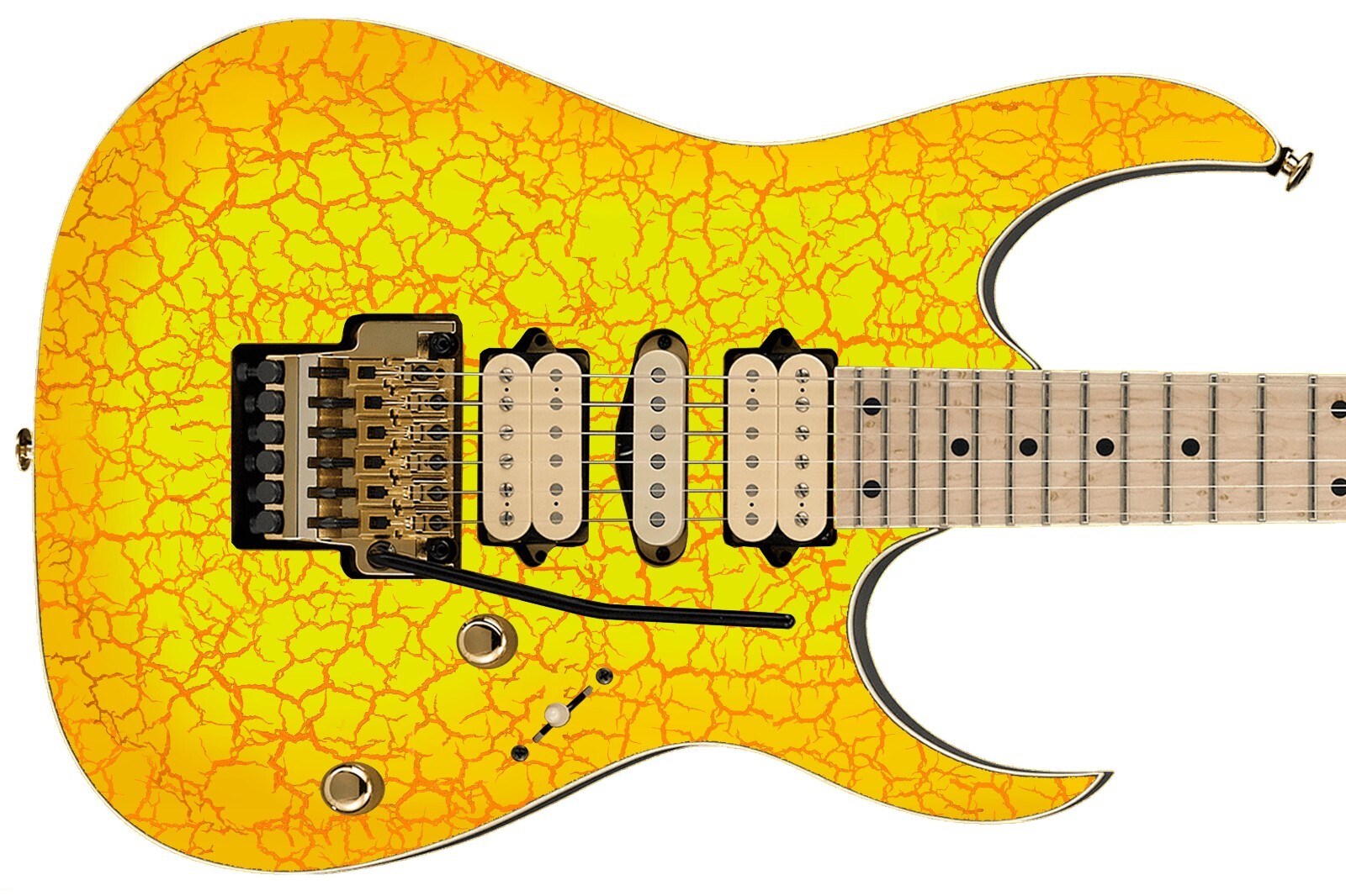 Guitar Wrap Skin Reface Iconic 80’s Burst 6 Volt Crackle Melo Yelo 1219